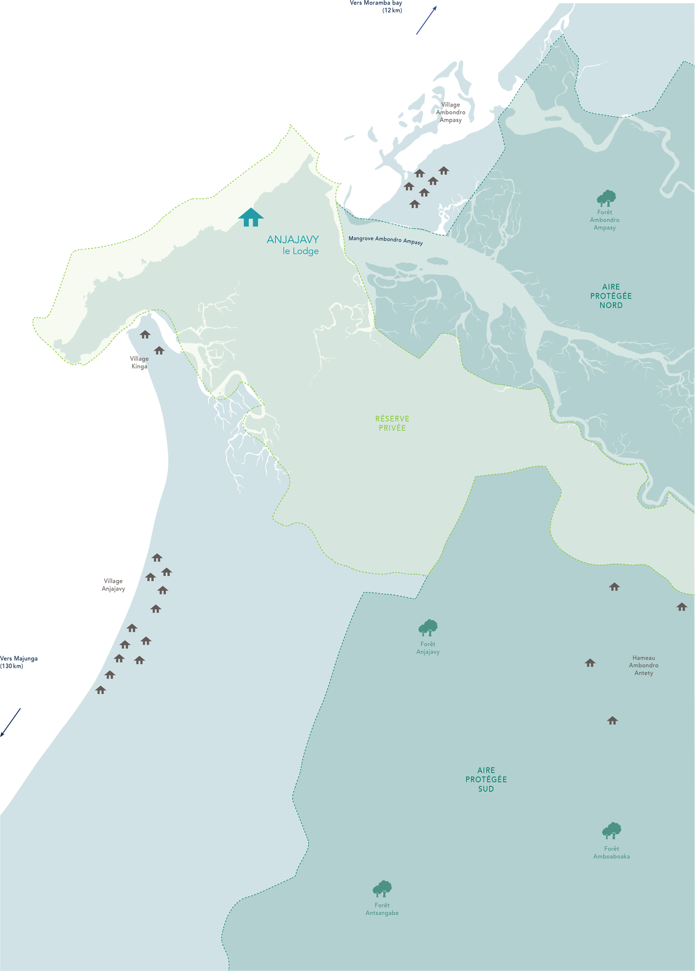 Carte de la Réserve d'Anjajavy et de ses environs